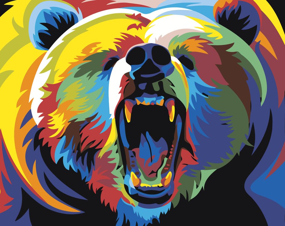 Картина по номерам Живопись по Номерам Радужный медведь, 40x50
