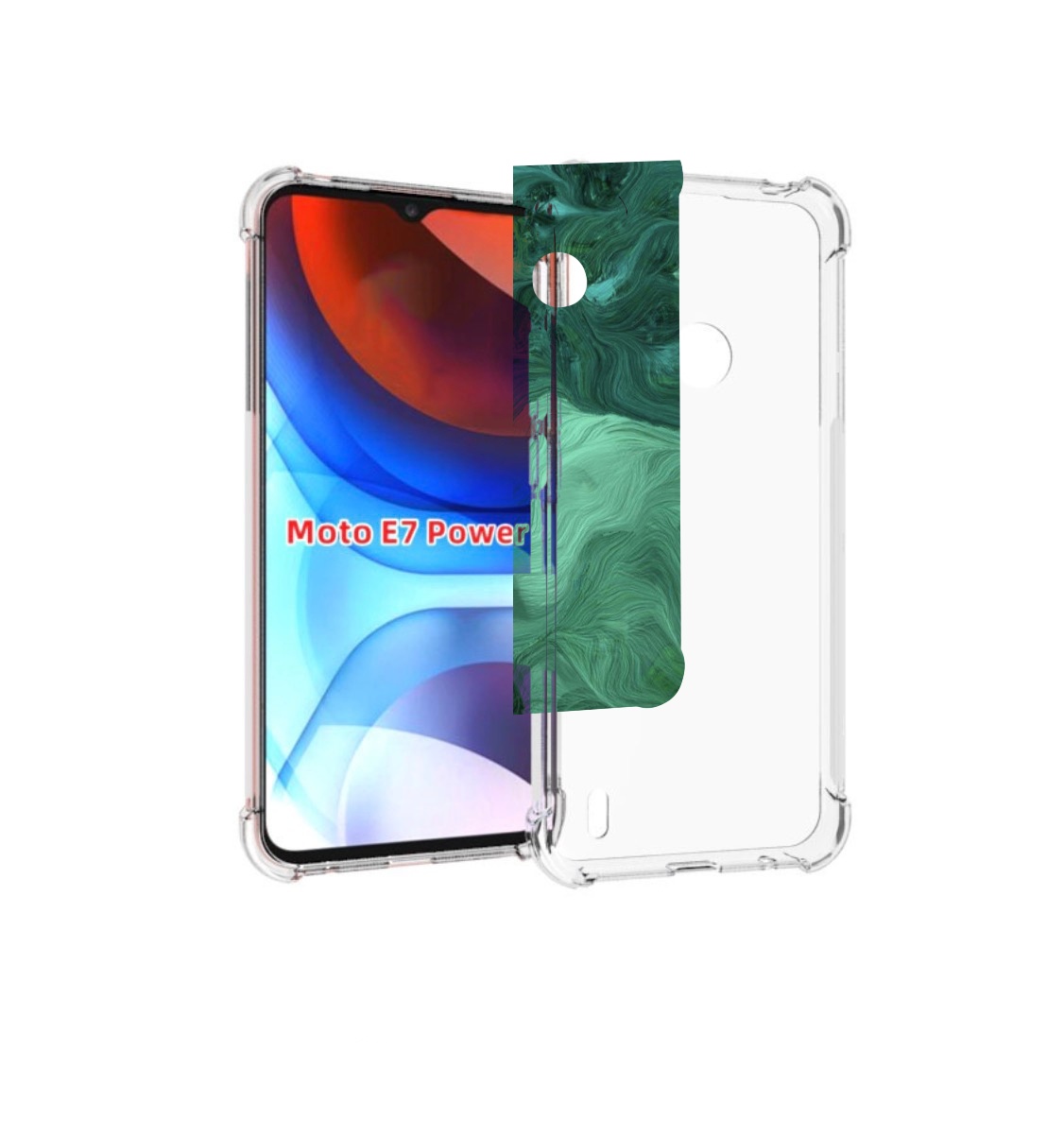 

Чехол MyPads зеленые нити для Motorola Moto E7 Power, Прозрачный, Tocco