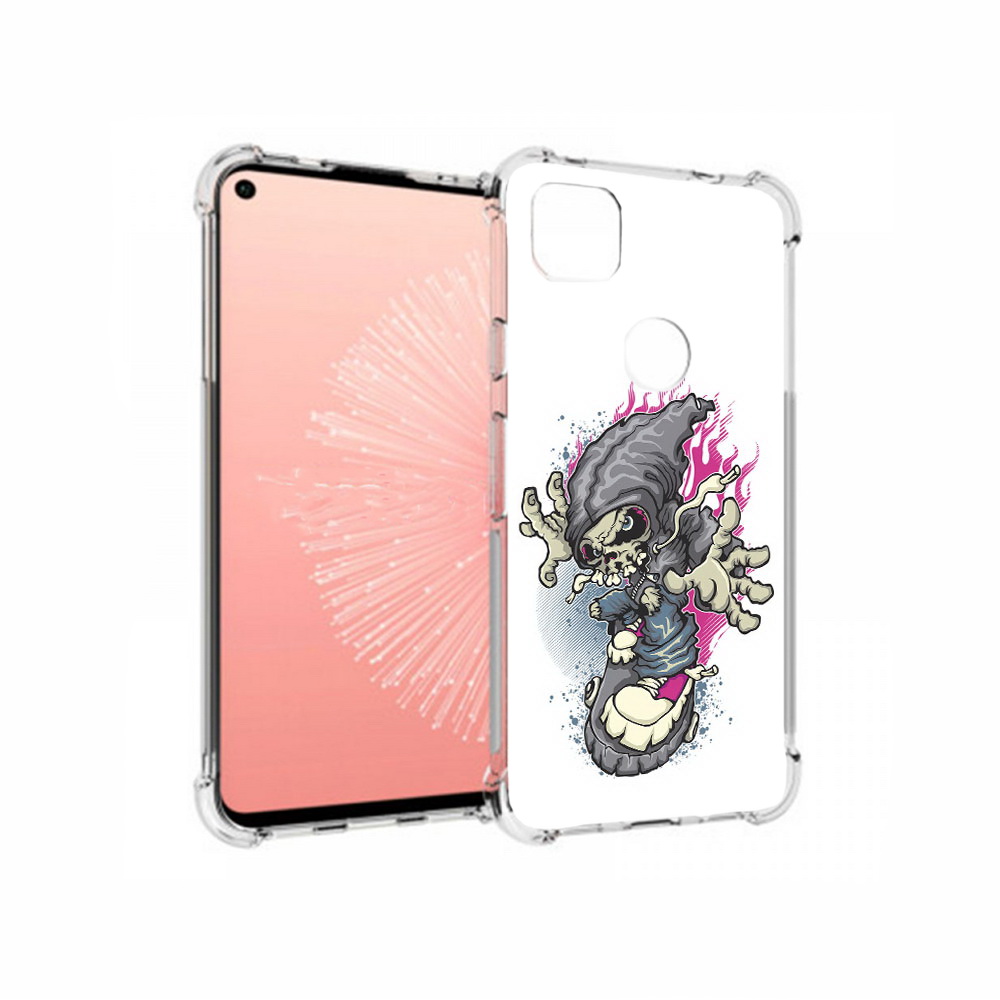 фото Чехол mypads tocco для google pixel 4a нарисованный скелет на скейт борде