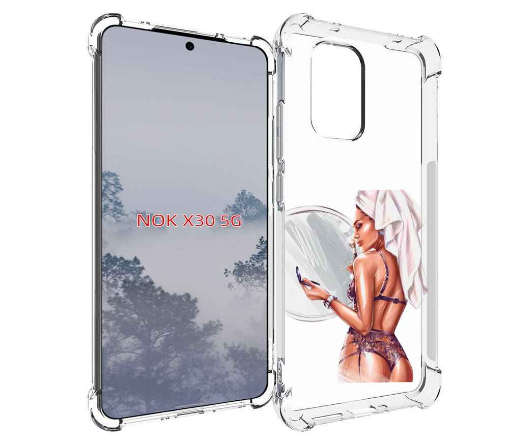 

Чехол MyPads Девушка-с-полотенцем женский для Nokia X30 5G, Tocco