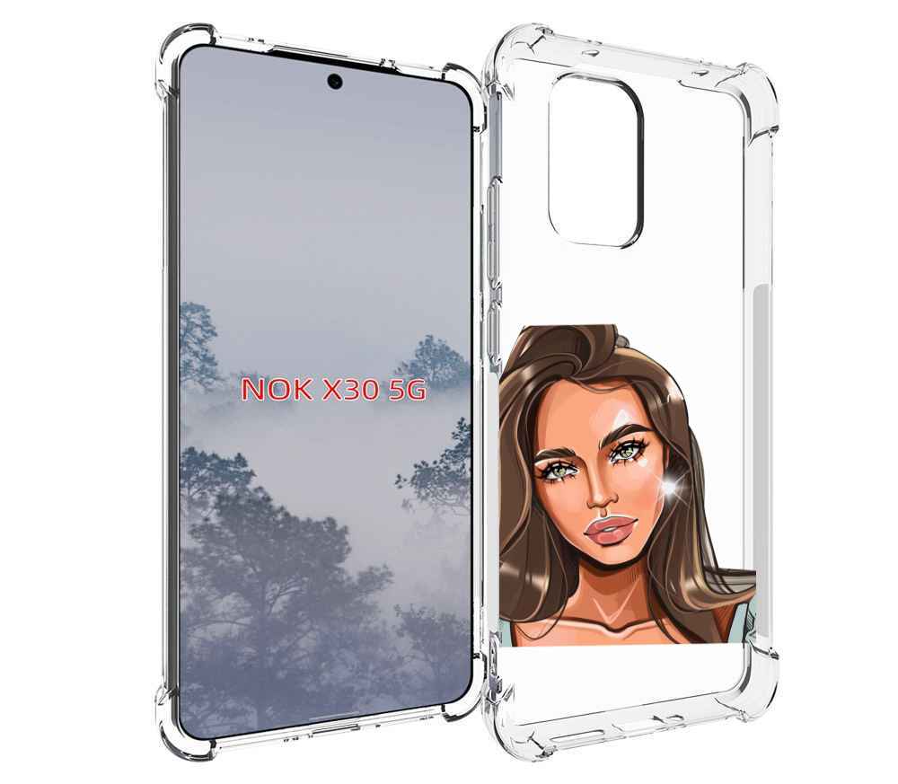 

Чехол MyPads Девушка-с-зелеными-глазами для Nokia X30 5G, Tocco