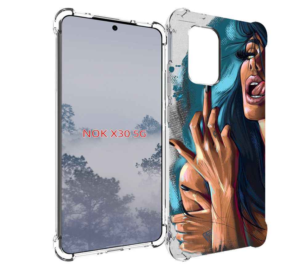 

Чехол MyPads Девушка-нарисованная-дерзкая женский для Nokia X30 5G, Tocco