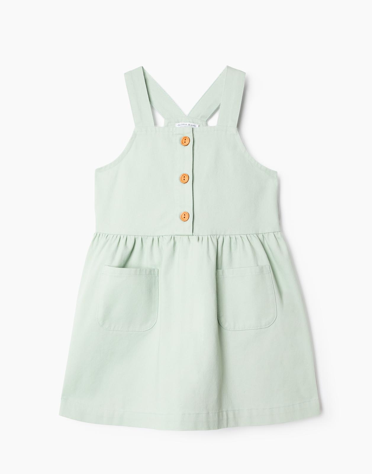 

Оливковый джинсовый сарафан с карманами для девочки 3-4г/104, Зеленый, GDR027235