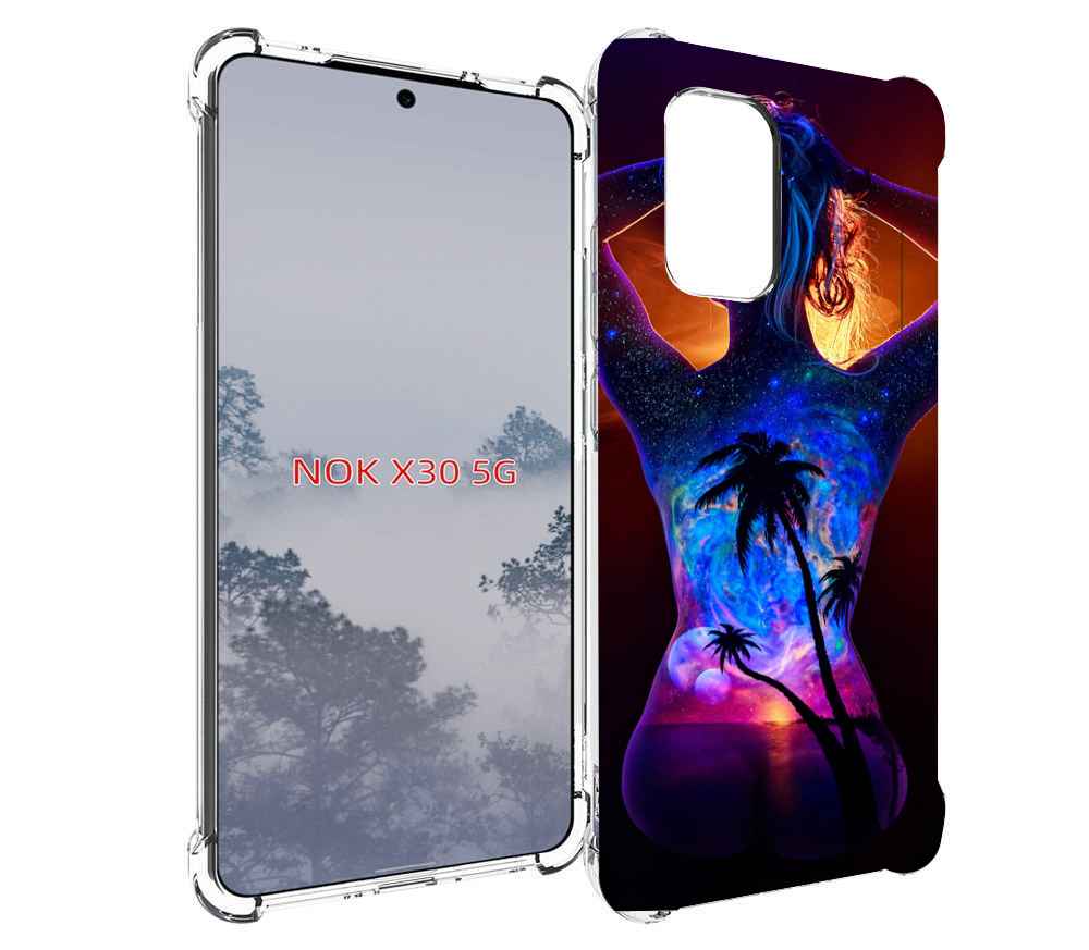 

Чехол MyPads Девушка-и-пальмы женский для Nokia X30 5G, Tocco