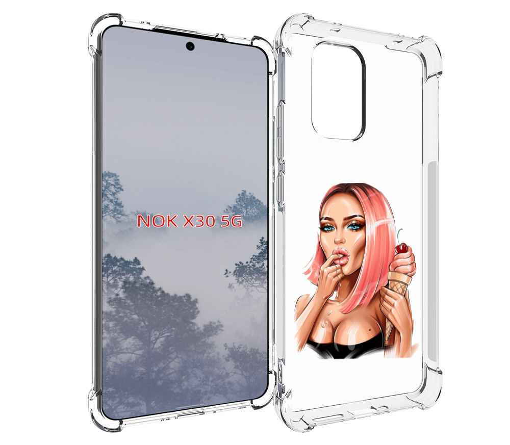 

Чехол MyPads Девушка-и-мороженое женский для Nokia X30 5G, Tocco