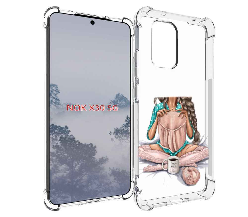 

Чехол MyPads Девушка-вяжет женский для Nokia X30 5G, Tocco
