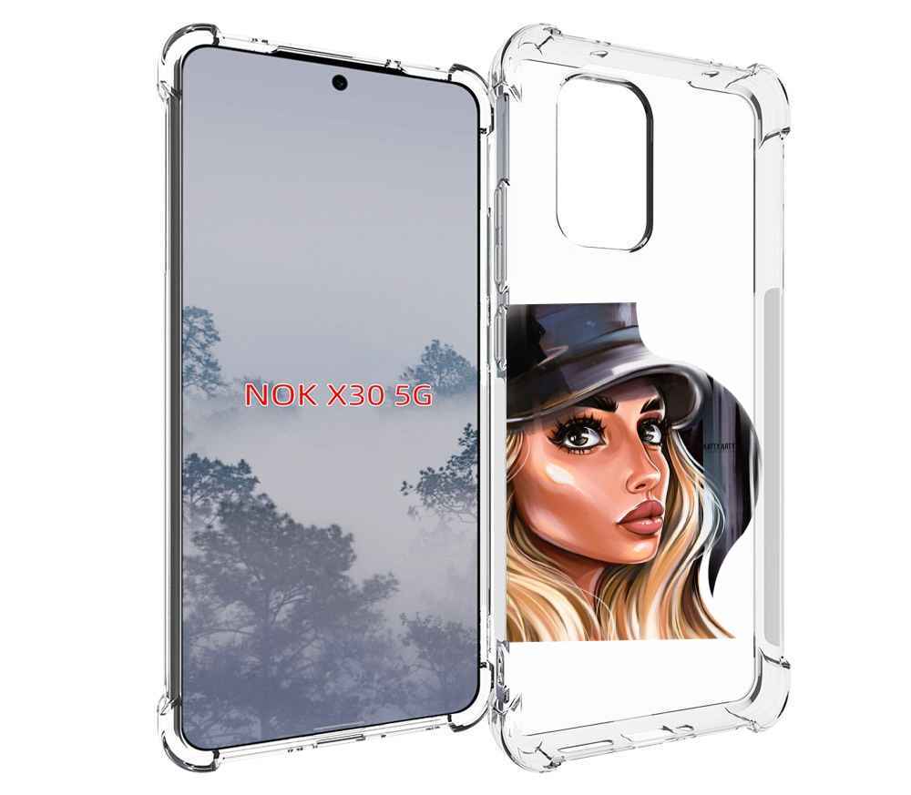 

Чехол MyPads Девушка-в-шляпе женский для Nokia X30 5G, Tocco