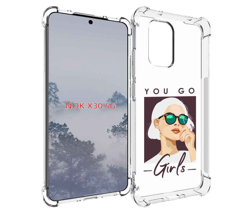 

Чехол MyPads Девушка-в-очках-с-белыми-волосами женский для Nokia X30 5G, Tocco