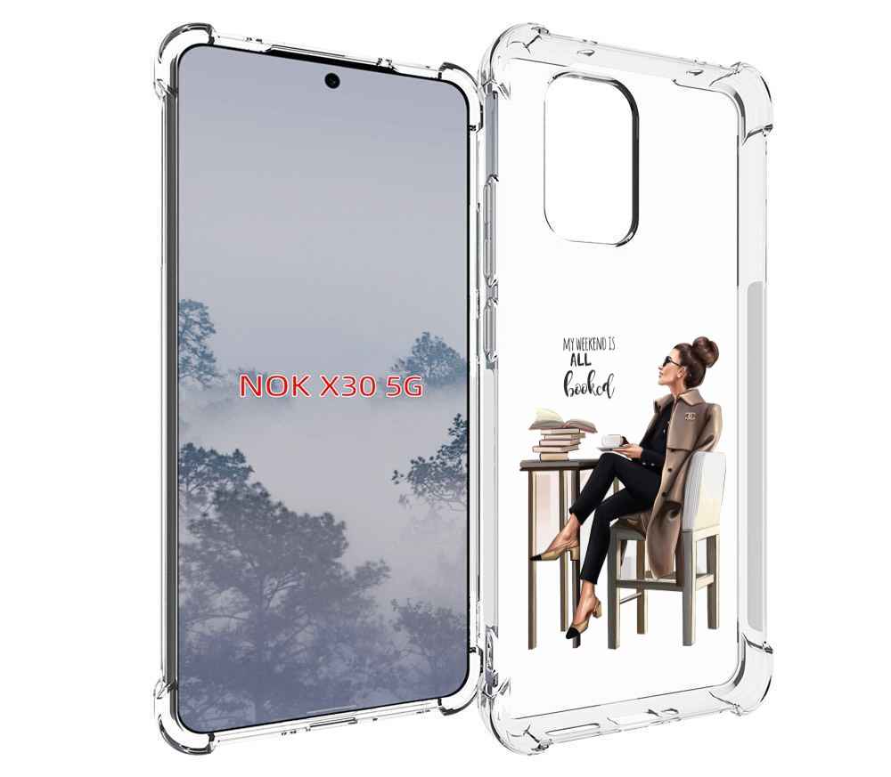 

Чехол MyPads Девушка-в-кофейне для Nokia X30 5G, Tocco