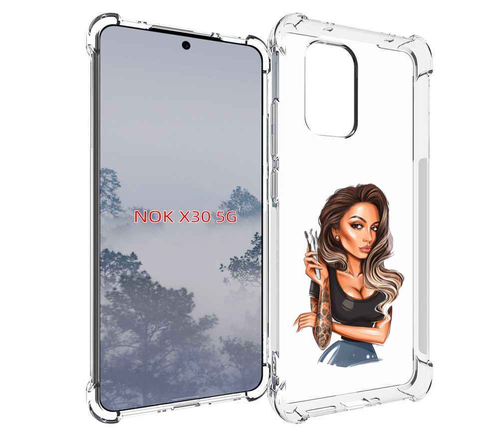 

Чехол MyPads Девушка-бровист для Nokia X30 5G, Tocco
