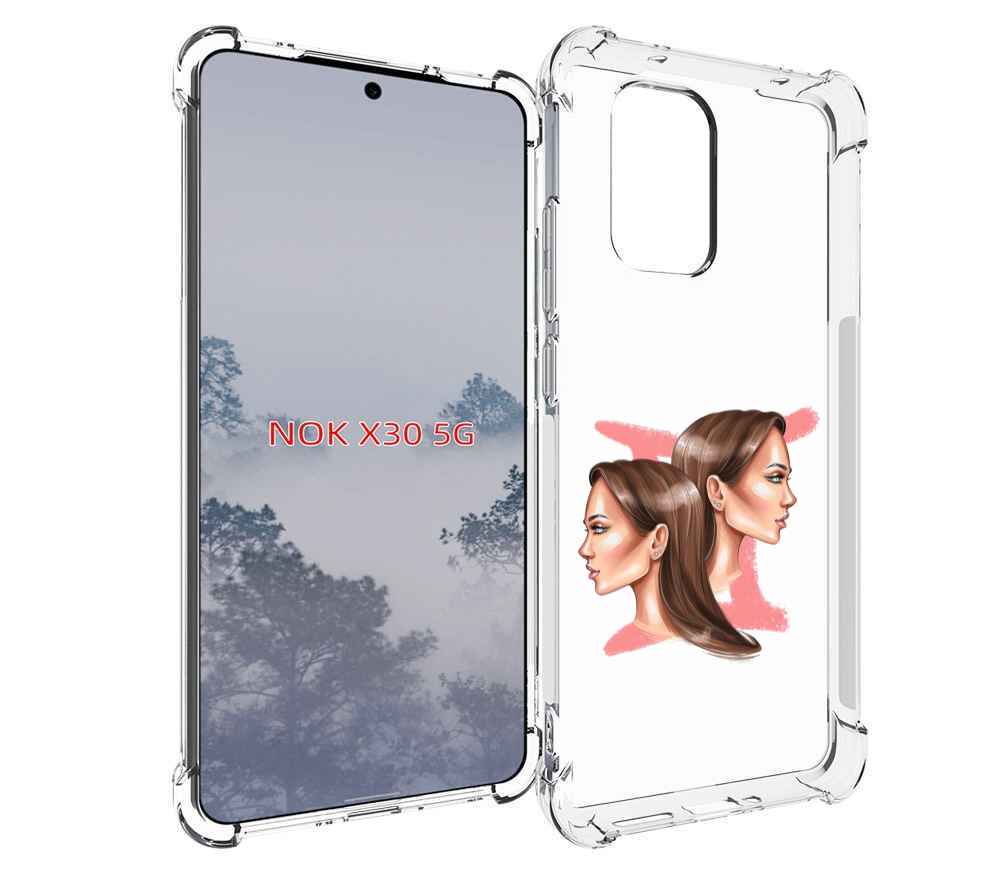 

Чехол MyPads Девушка-Близнецы женский для Nokia X30 5G, Tocco