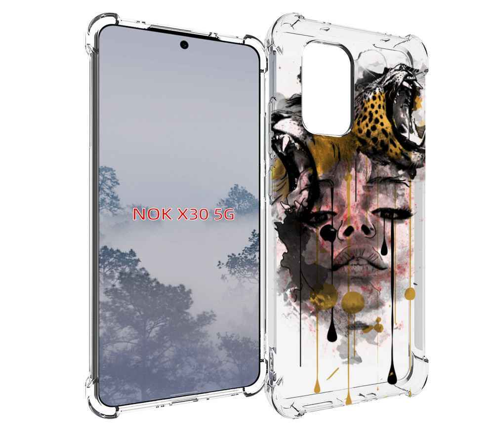 

Чехол MyPads Девушка гепард женский для Nokia X30 5G, Tocco