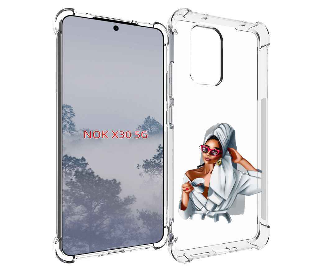 

Чехол MyPads Девушка в белом халате женский для Nokia X30 5G, Tocco