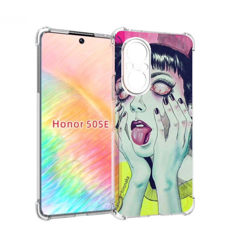 

Чехол бампер MyPads девушка без зрачков для Honor 50 SE противоу, Прозрачный, Tocco