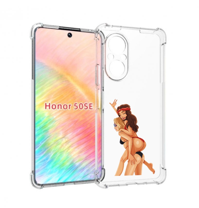 

Чехол бампер MyPads две-подружки-в-купальниках женский для Honor, Прозрачный, Tocco
