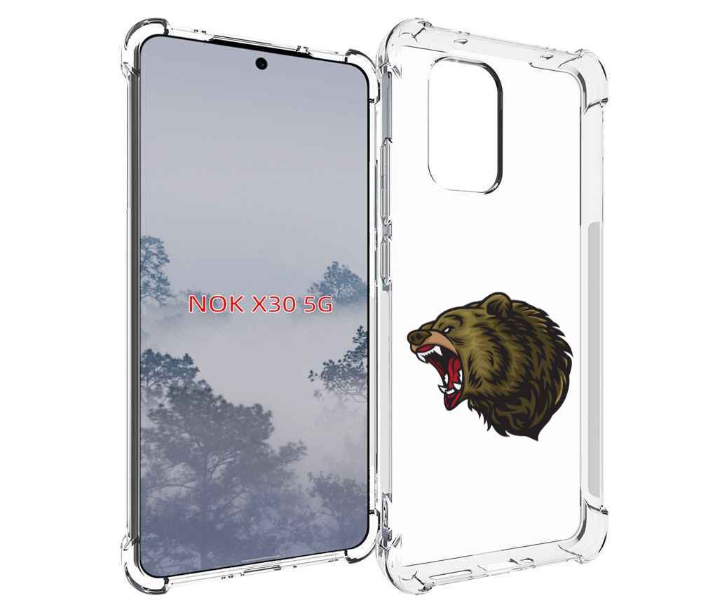 

Чехол MyPads Голова-медведь для Nokia X30 5G, Tocco