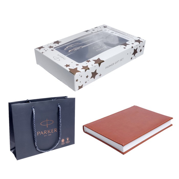 

Parker ПОДАРОЧНЫЙ набор Parker 1160178: ручка перьевая + ручка-роллер + Ежедневник датиров