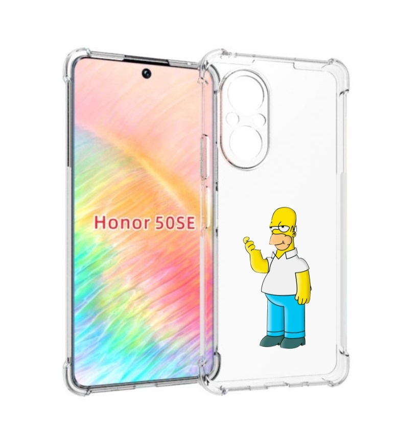 

Чехол бампер MyPads гомер-симпсон для Honor 50 SE противоударный, Прозрачный, Tocco
