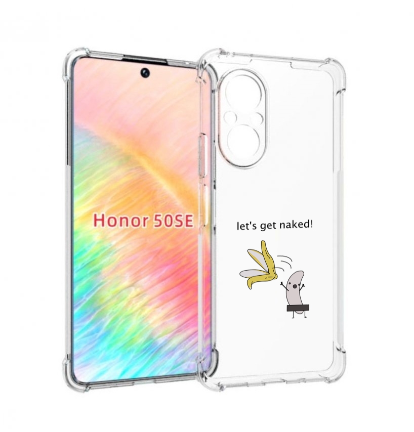 

Чехол бампер MyPads голый-банан для Honor 50 SE противоударный, Прозрачный, Tocco