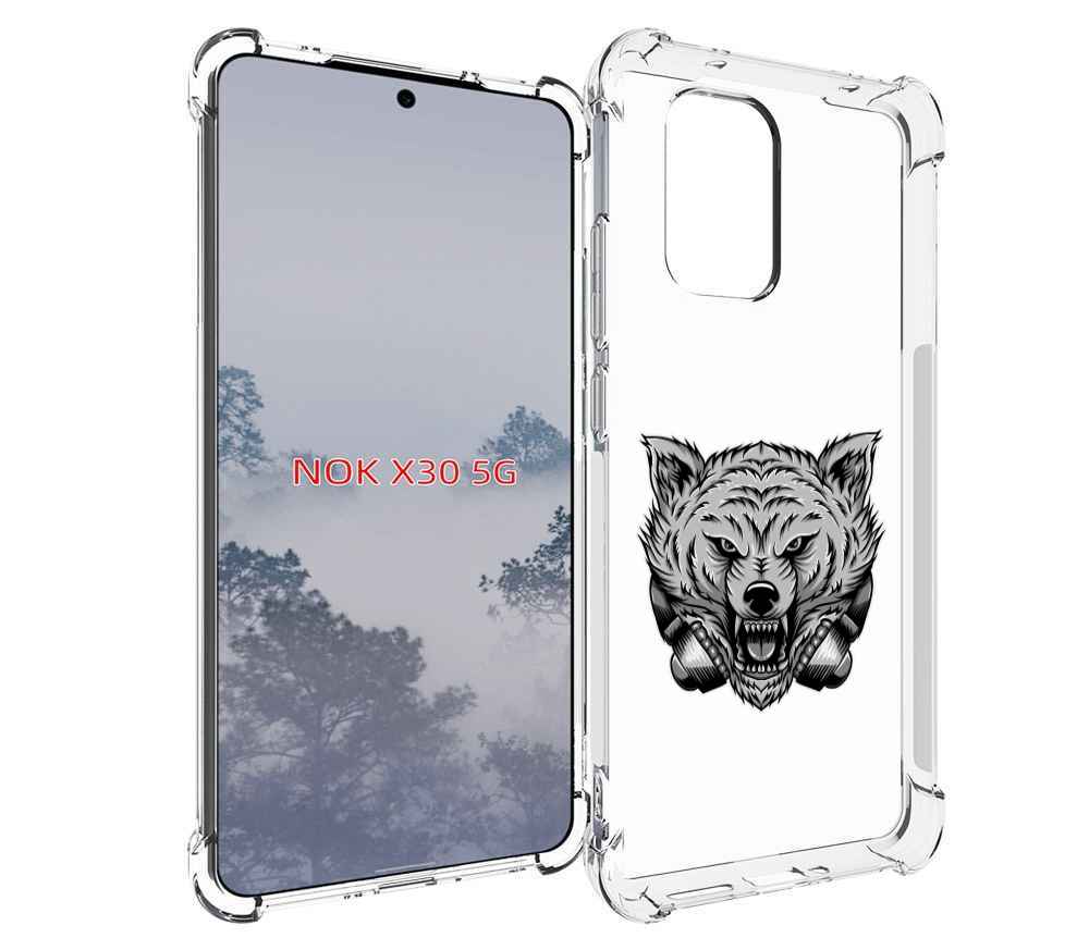 

Чехол MyPads Волк-в-наушниках мужской для Nokia X30 5G, Tocco