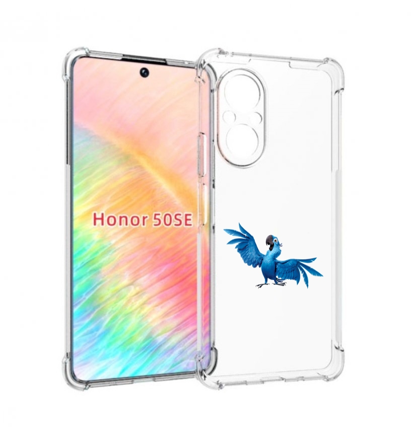 

Чехол бампер MyPads голубой-попугайчик для Honor 50 SE противоуд, Прозрачный, Tocco