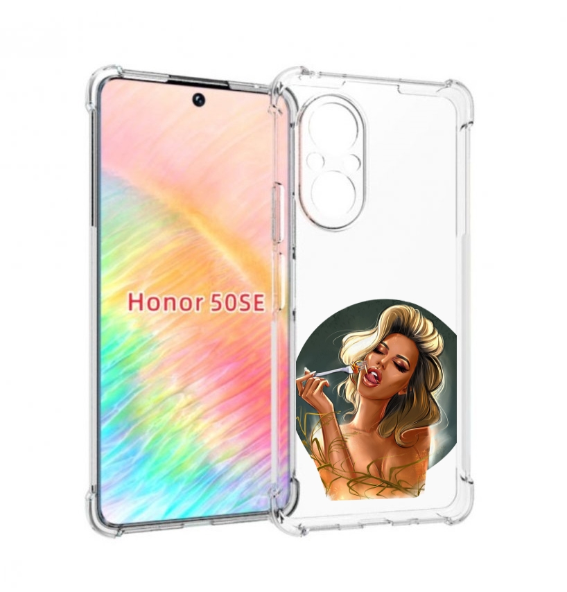

Чехол бампер MyPads голодная-девушка-модель женский для Honor 50, Прозрачный, Tocco