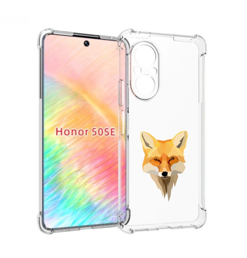 

Чехол бампер MyPads голова-лисы для Honor 50 SE противоударный, Прозрачный, Tocco