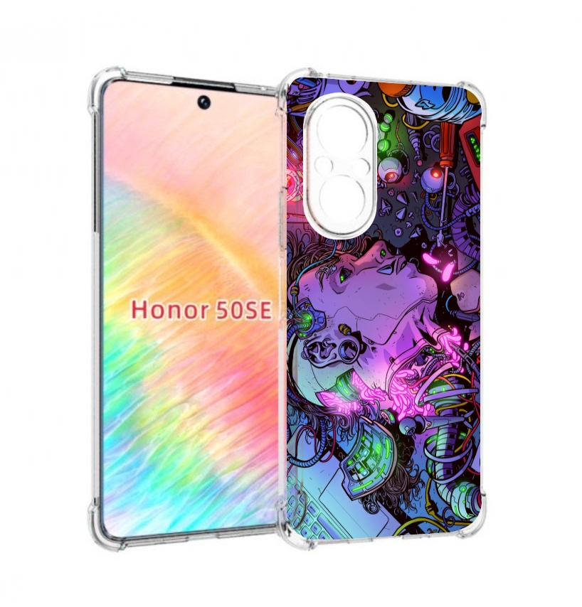 

Чехол бампер MyPads голова робота мультик для Honor 50 SE против, Прозрачный, Tocco
