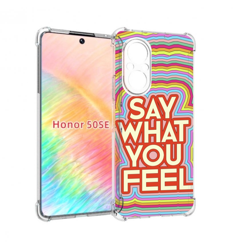 

Чехол бампер MyPads говори то что чувствуешь для Honor 50 SE про, Прозрачный, Tocco