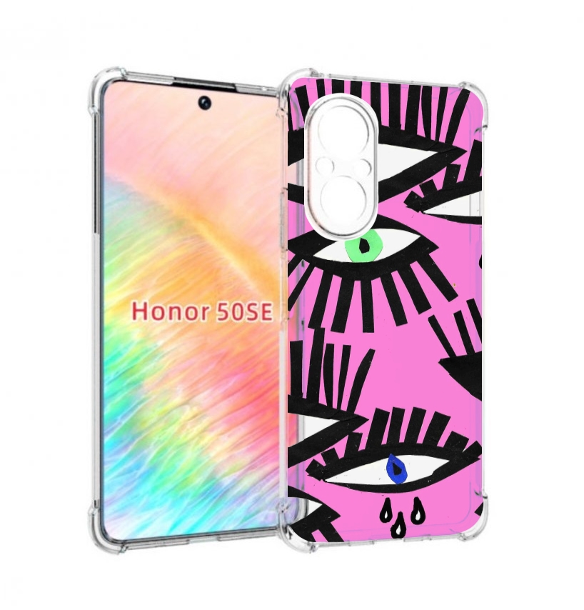 

Чехол бампер MyPads глазки абстракция для Honor 50 SE противоуда, Прозрачный, Tocco