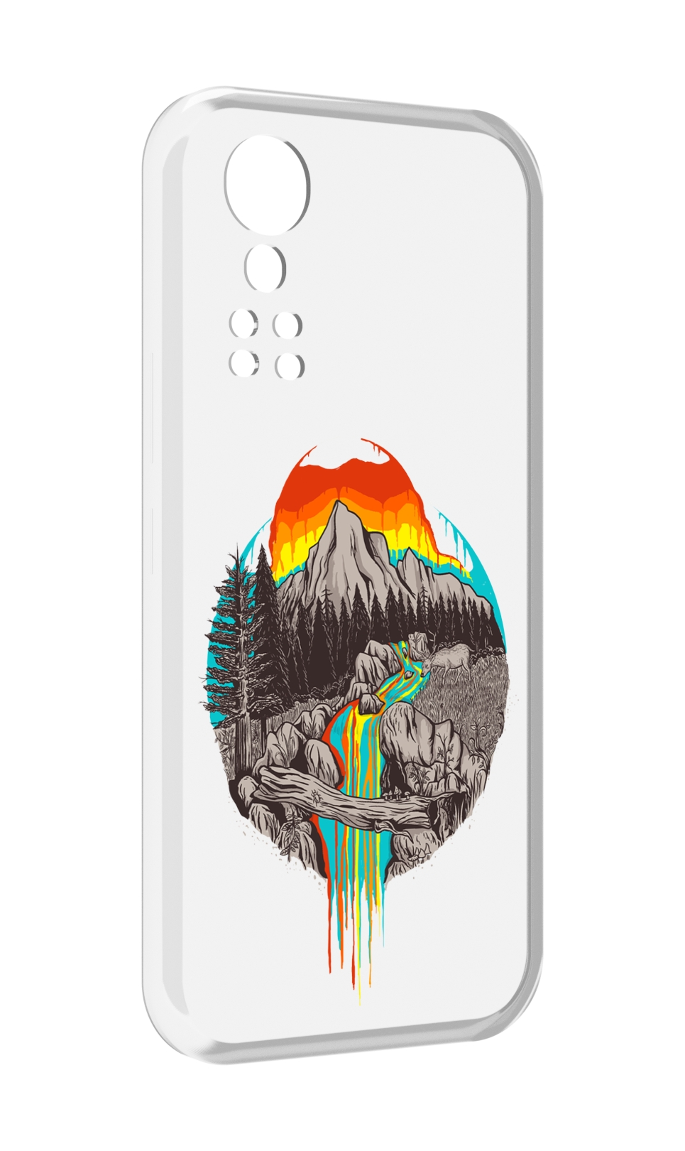 

Чехол MyPads Радужный водопад для ZTE Axon 30 5G / Axon 30S, Прозрачный, Tocco