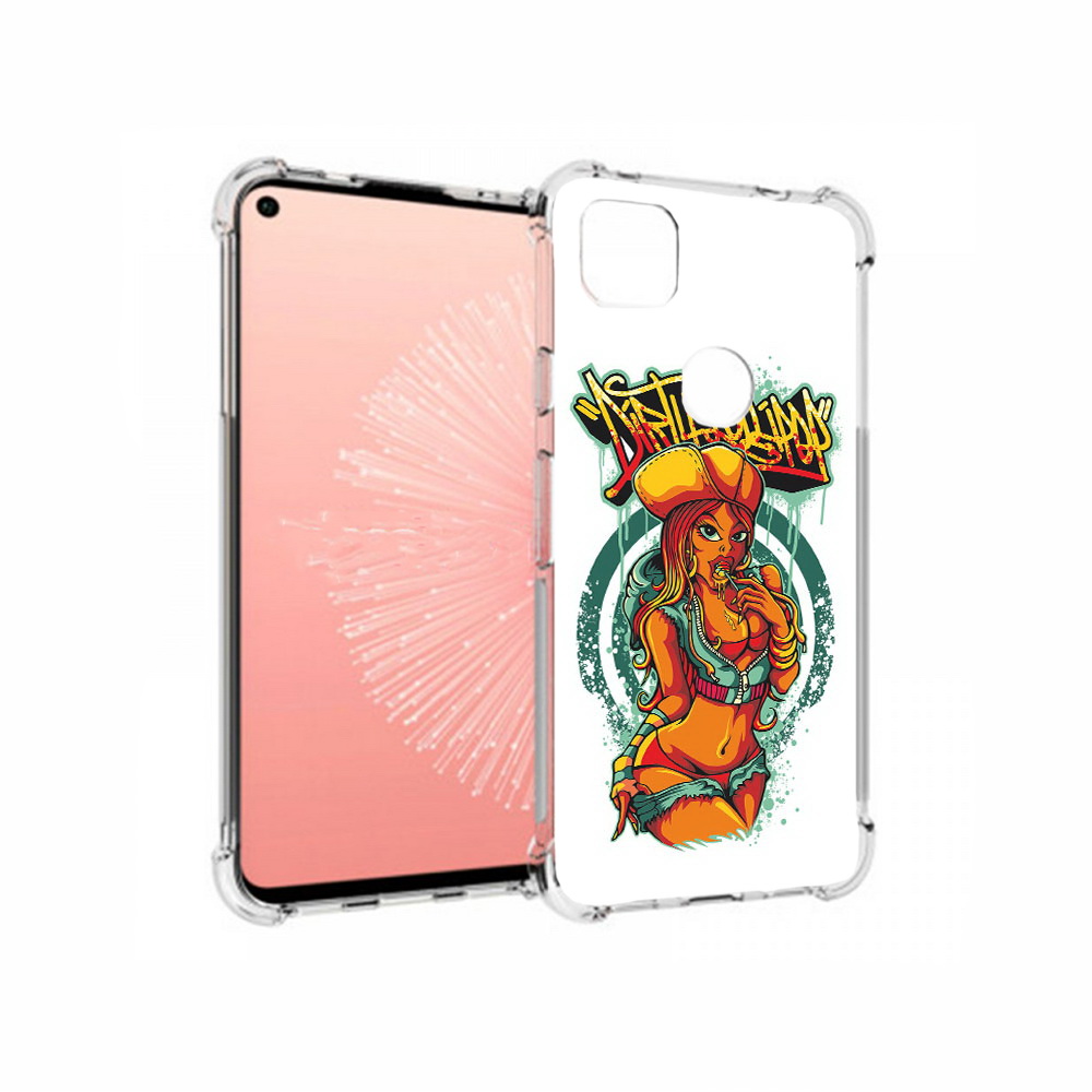 

Чехол MyPads Tocco для Google Pixel 4A нарисованная девушка комикс, Прозрачный, Tocco