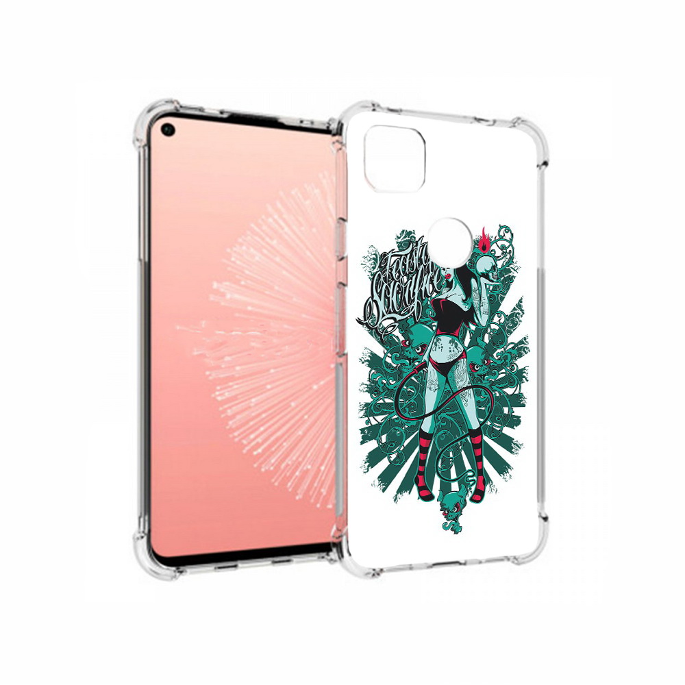 

Чехол MyPads Tocco для Google Pixel 4A нарисованная девушка в татуировках, Прозрачный, Tocco