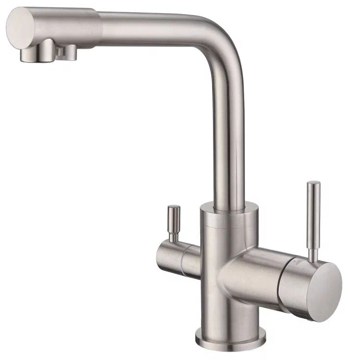 

Смеситель для кухни EMAR EC-3003NS, с подключением к фильтру для питьевой воды, цвет сатин, Серебристый