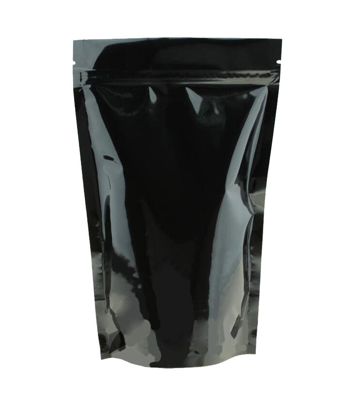 

Пакет дой-пак черный металлизированный с замком zip-lock 24*33 см 25 шт