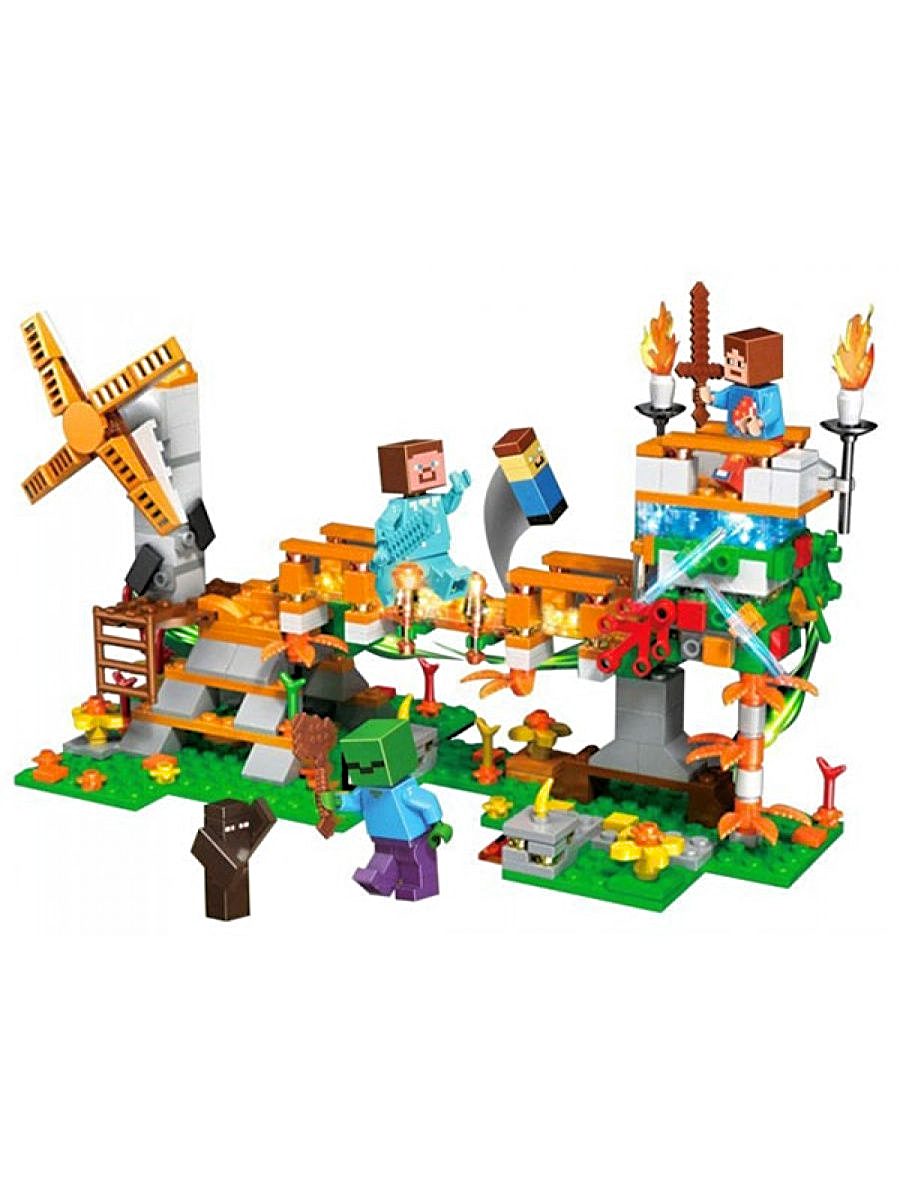 

Конструктор MINECRAFT MY WORLD LED QS08 №44086 463 детали, 44086