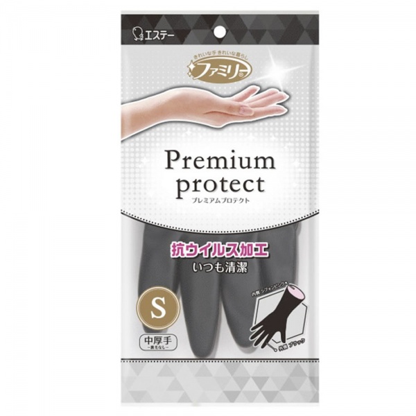 St family premium protect перчатки виниловые чёрные внутри розовые s