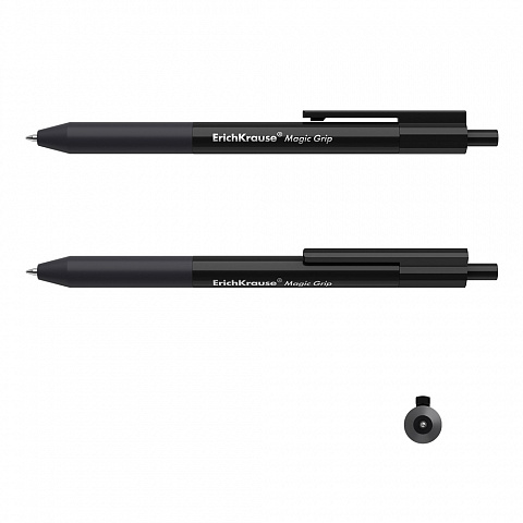 Ручка гелевая ErichKrause Magic Grip 48200, черная, 0,5 мм, 1 шт.