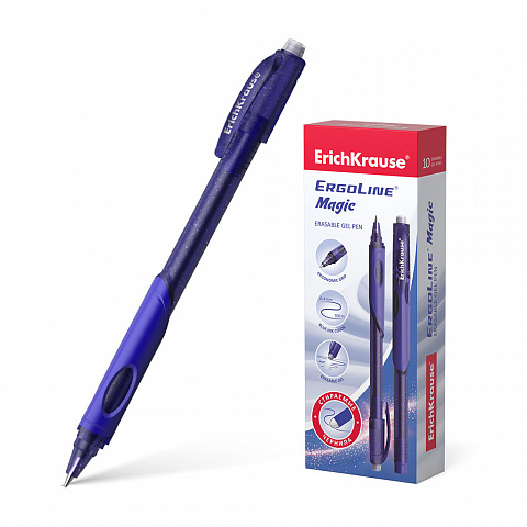 Ручка гелевая ErichKrause ErgoLine Magic 47981, синяя, 0,5 мм, 1 шт.