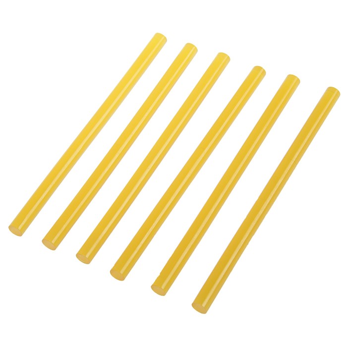 ТУНДРА Клеевые стержни ТУНДРА, 11 х 200 мм, желтые (по бумаге и дереву), 6 шт.