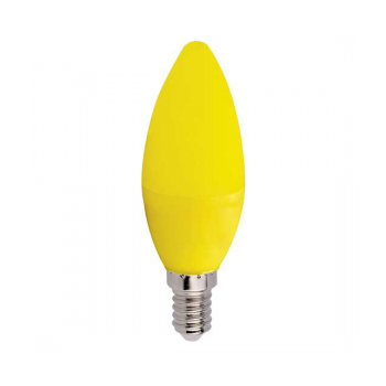 фото Светодиодная лампа candle led color 6,0w 220v e14 yellow матовая колба ecola c4ty60ely