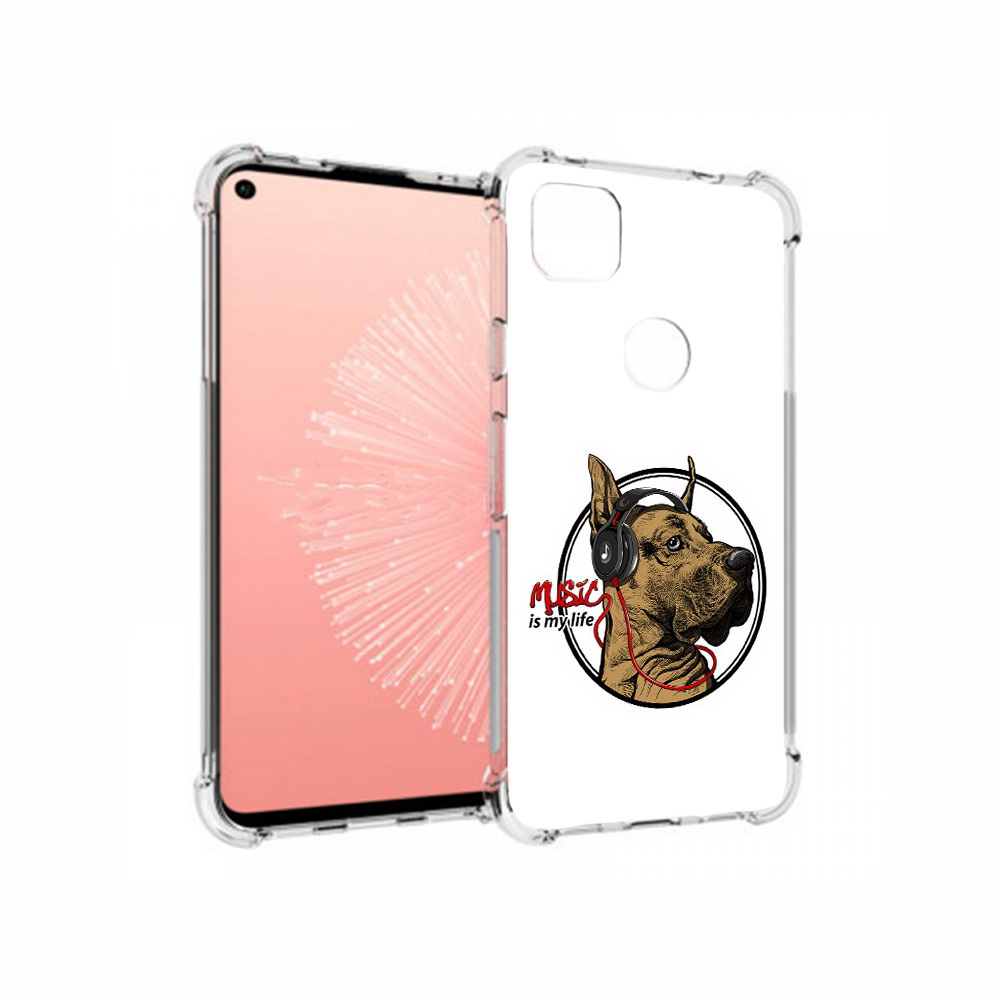 

Чехол MyPads Tocco для Google Pixel 4A музыкальная собака, Прозрачный, Tocco