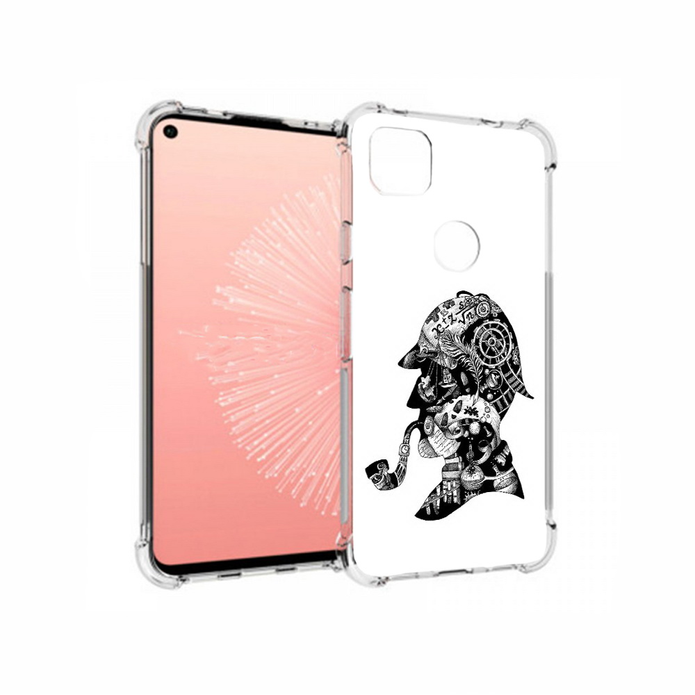 

Чехол MyPads Tocco для Google Pixel 4A мужчина с трубкой абстракция, Прозрачный, Tocco