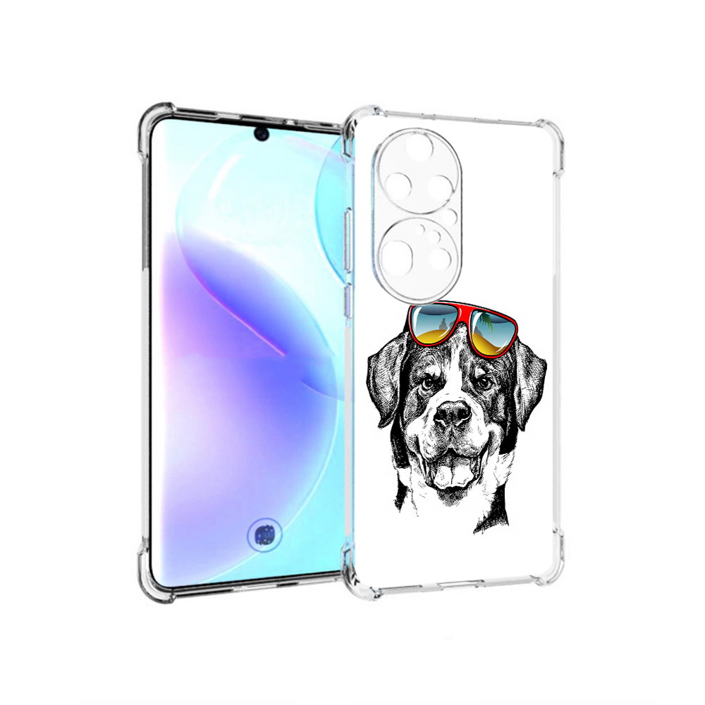 

Чехол MyPads Tocco для Huawei P50 Pro счастливая собака, Прозрачный, Tocco