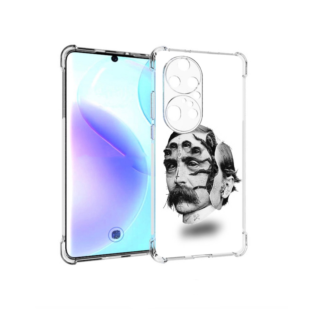 

Чехол MyPads Tocco для Huawei P50 Pro страшное лицо мужчины, Прозрачный, Tocco