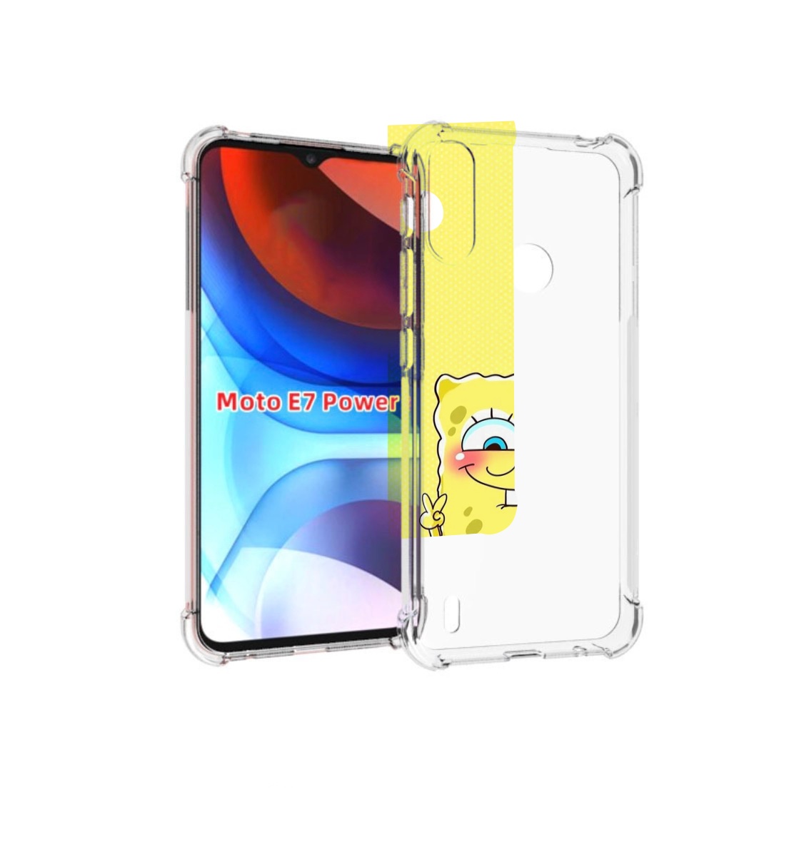 

Чехол MyPads довольный милый спанчбоб для Motorola Moto E7 Power, Прозрачный, Tocco