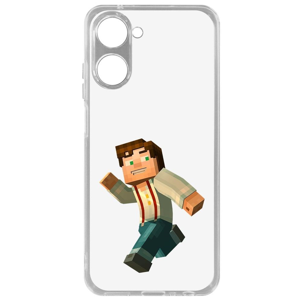 

Чехол Minecraft-Джесси для Realme 10 4G, Прозрачный