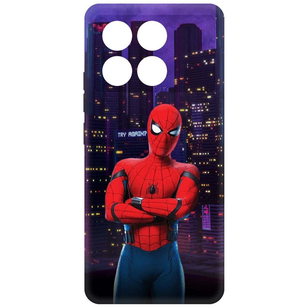 

Чехол-накладка Krutoff Soft Case Человек-Паук. На крыше для Poco X6 Pro черный