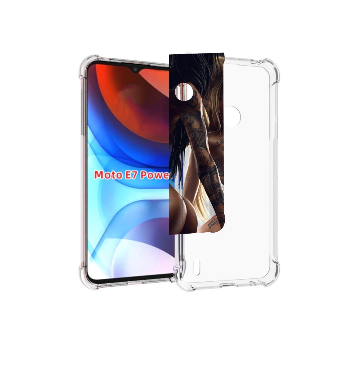 

Чехол MyPads девушки-инь-и-янь-в-татуировках для Motorola Moto E7 Power, Прозрачный, Tocco