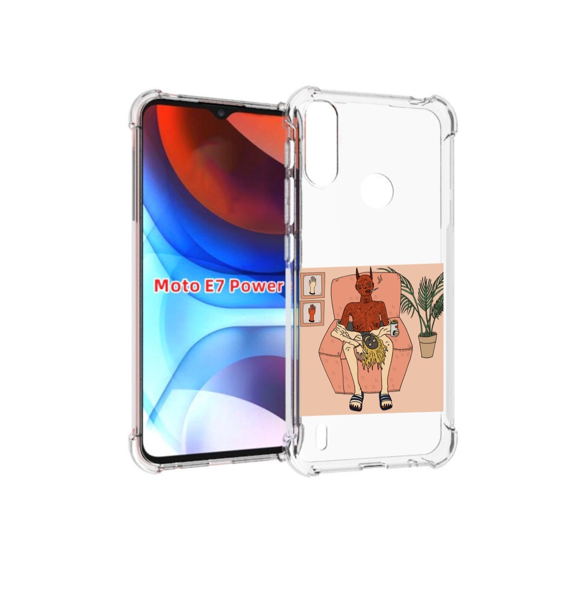 

Чехол MyPads девушка-сняла-кожу для Motorola Moto E7 Power, Прозрачный, Tocco